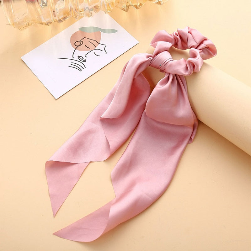 Boho Chic Ribbon Hair Scrunchies