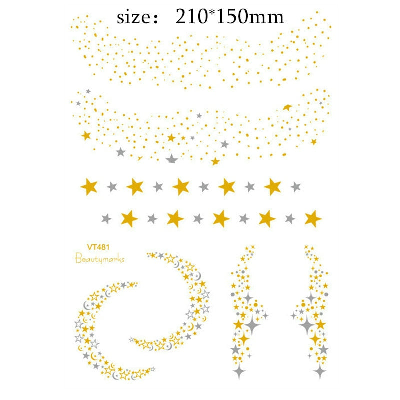 Metallic Body Art Tattoo Sticker - Top Boho