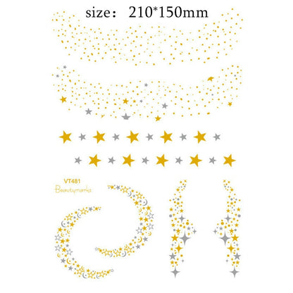 Metallic Body Art Tattoo Sticker - Top Boho