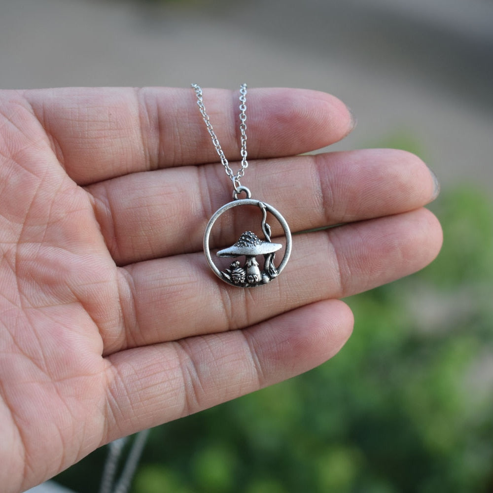 Mushroom Planet Pendant Necklace - Top Boho