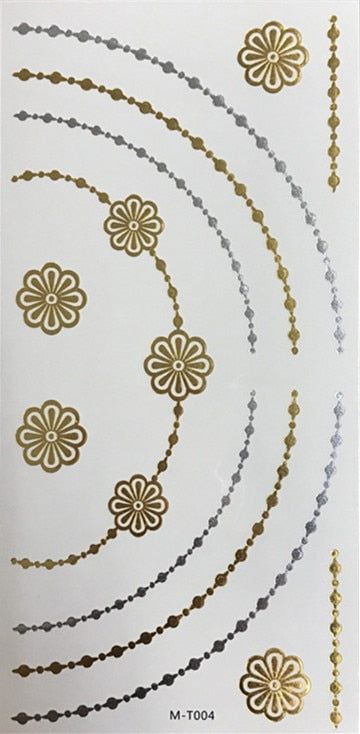 Metallic Body Art Tattoo Sticker - Top Boho