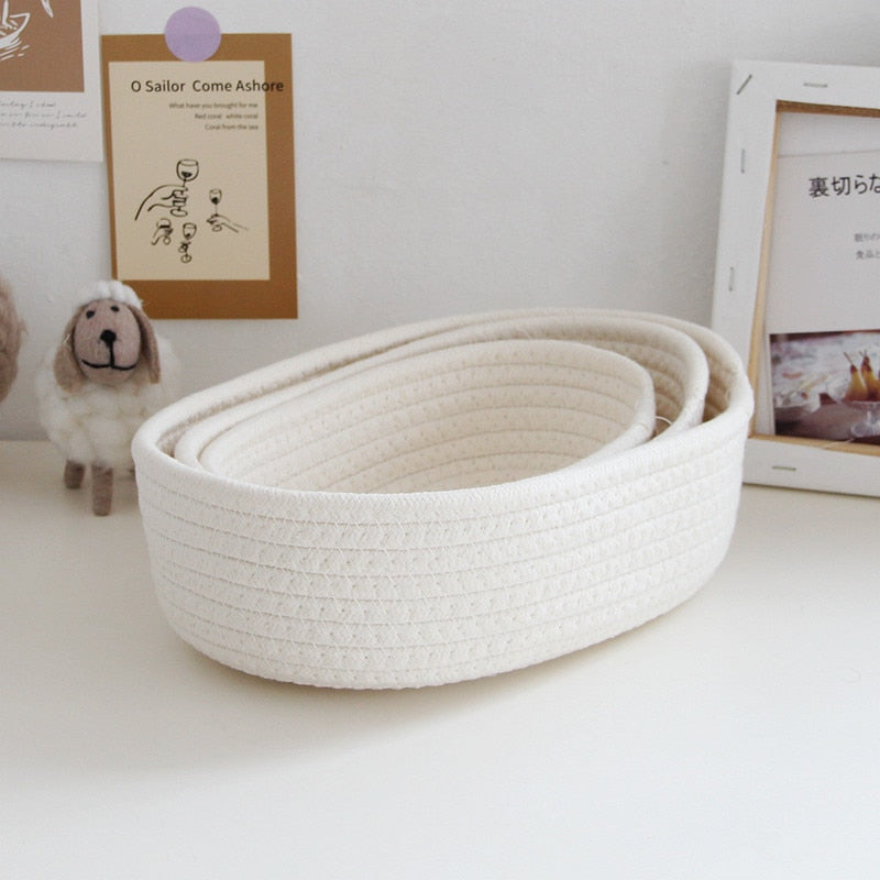 Boho Cotton Rope Storage Baskets