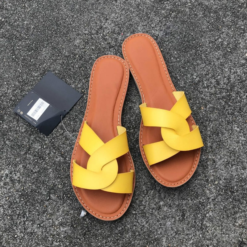 Faux Leather Interlocking Sandals - Top Boho