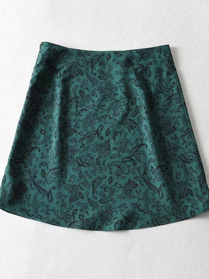 Boho Floral Print Mini Skirt
