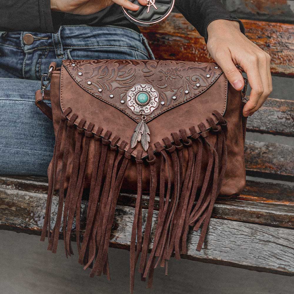 Bohemian Crossbody Bag with Tassels - Top Boho