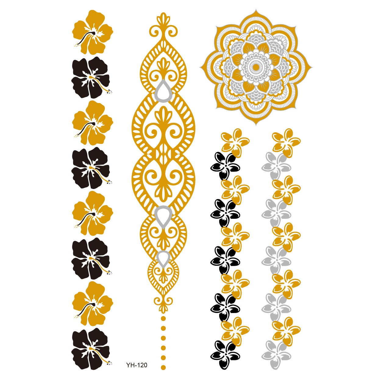 Metallic Body Art Tattoo Sticker - Top Boho
