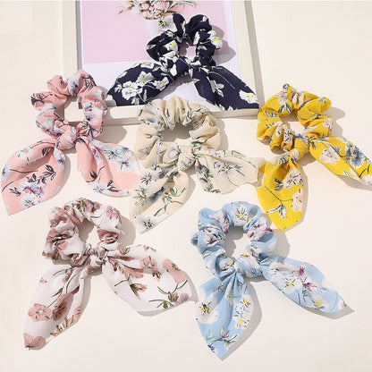 Boho Floral Bowknot Hair Ties - Top Boho