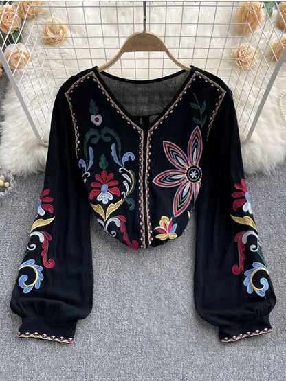 Bohemian Embroidered Blouse - Top Boho