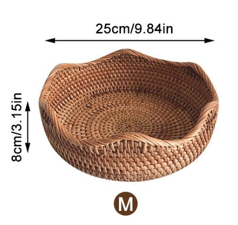 Hand-woven Rattan Storage Baskets - Top Boho