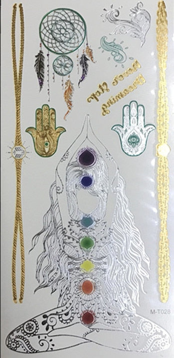 Metallic Body Art Tattoo Sticker - Top Boho