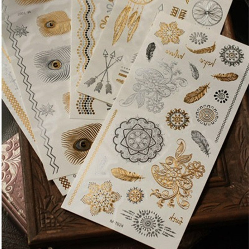 Metallic Body Art Tattoo Sticker - Top Boho