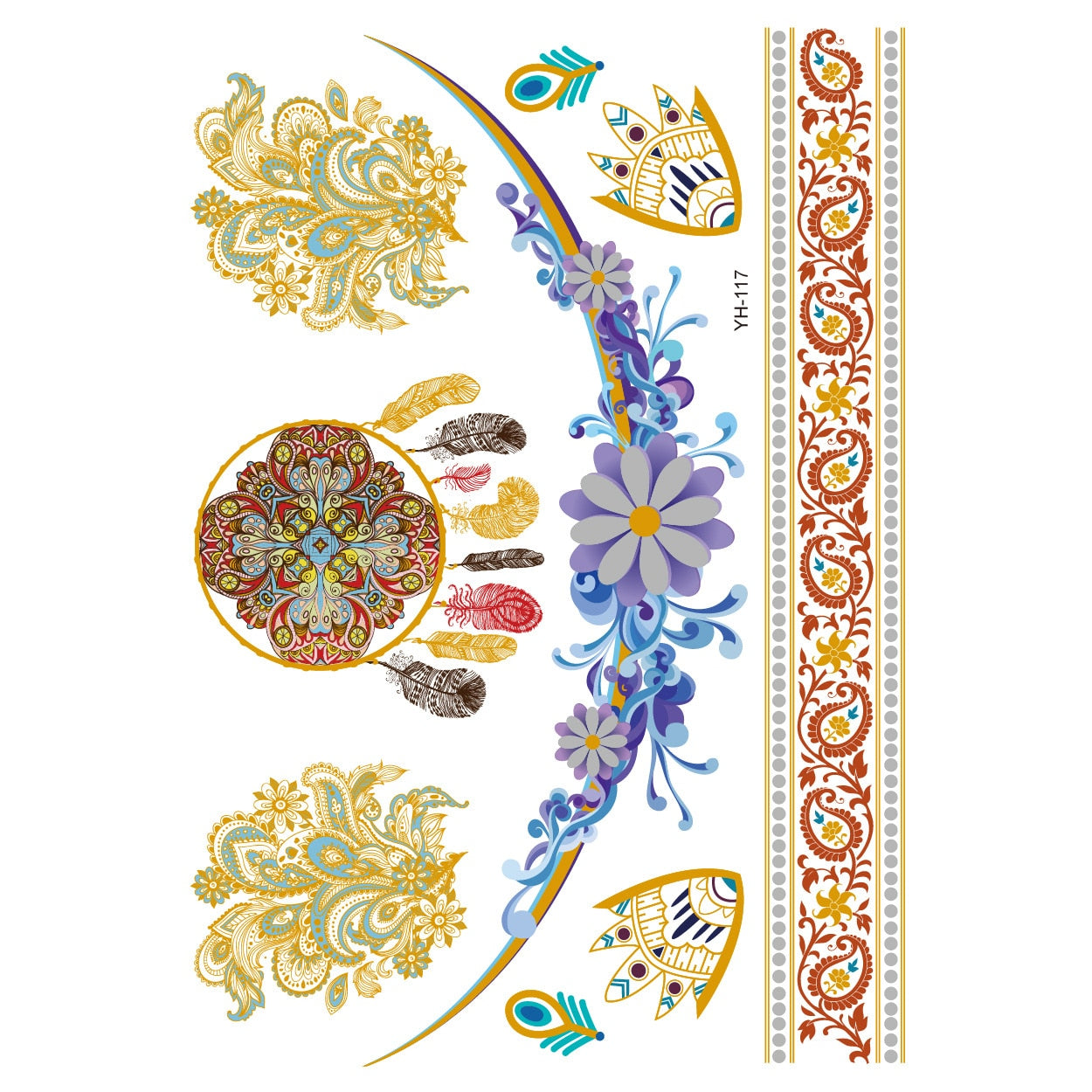 Metallic Body Art Tattoo Sticker - Top Boho