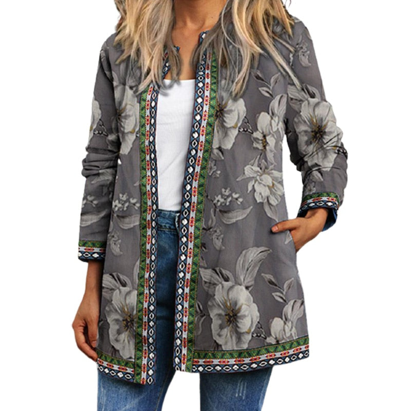 Boho Chic Floral Vintage Jacket - Top Boho