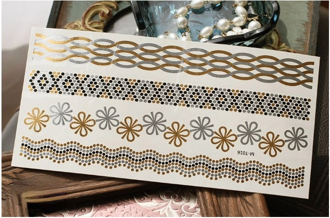 Metallic Body Art Tattoo Sticker - Top Boho