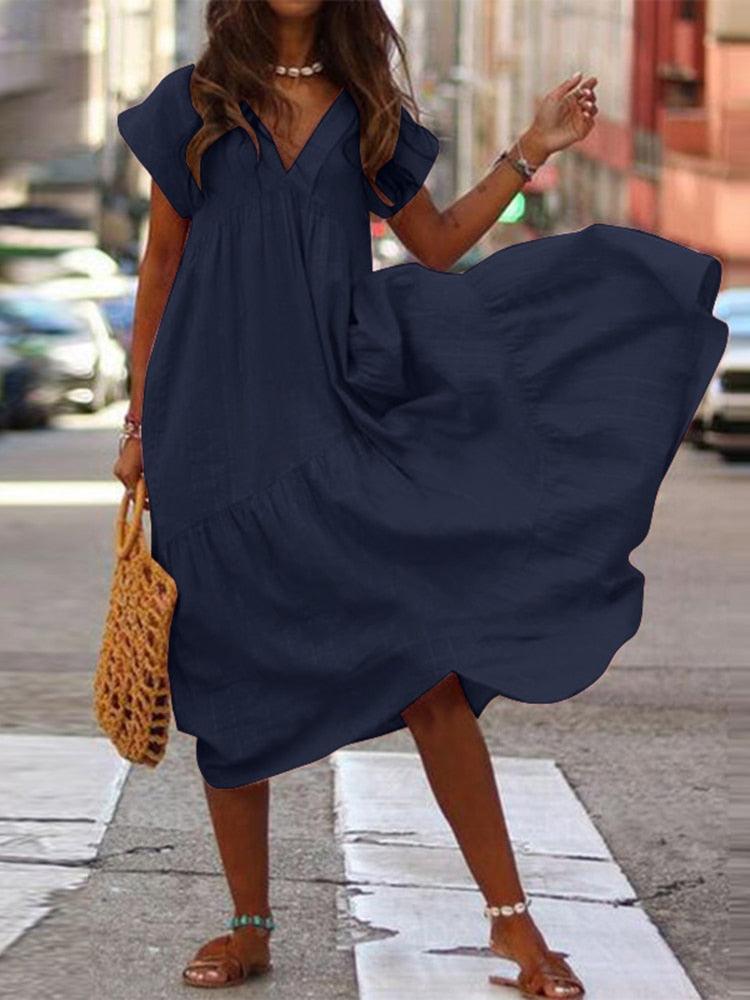 Bohemian V-Neck Dress - Top Boho