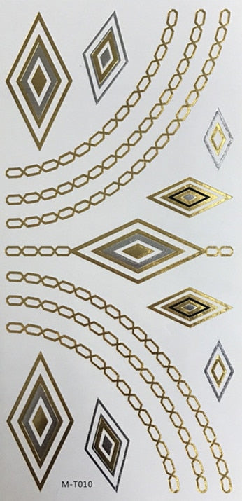 Metallic Body Art Tattoo Sticker - Top Boho