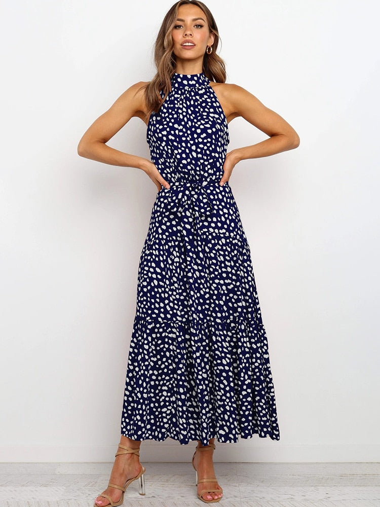 Boho Chic Halter Maxi Dress - Top Boho