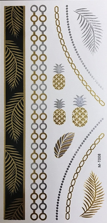 Metallic Body Art Tattoo Sticker - Top Boho