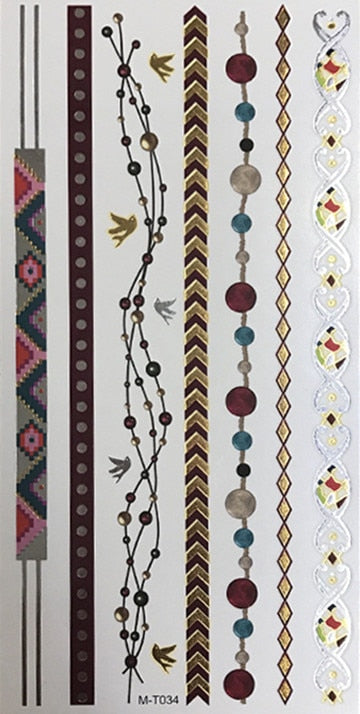 Metallic Body Art Tattoo Sticker - Top Boho