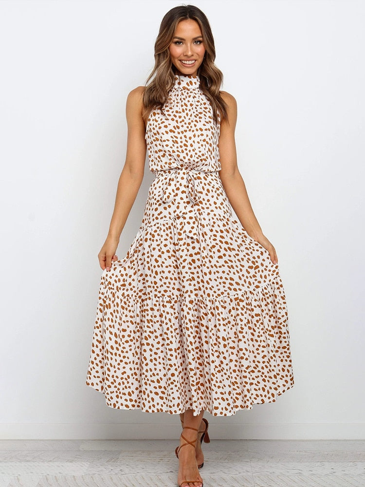 Boho Chic Halter Maxi Dress - Top Boho