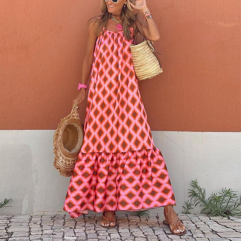 Boho Casual Loose Sleeveless Dress - Top Boho