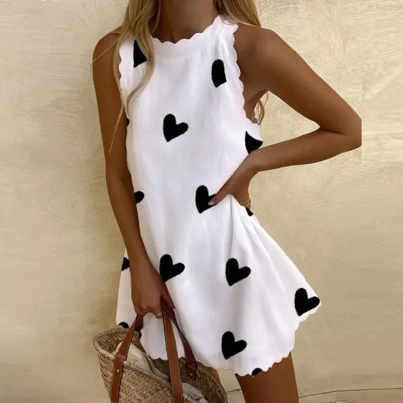 Flowy Sleeveless Mini Summer Dress - Top Boho