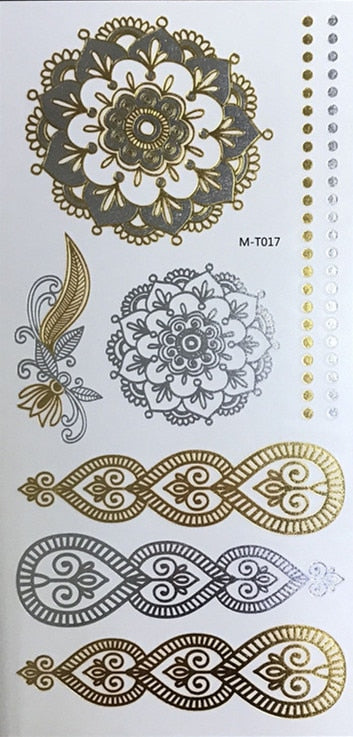 Metallic Body Art Tattoo Sticker - Top Boho