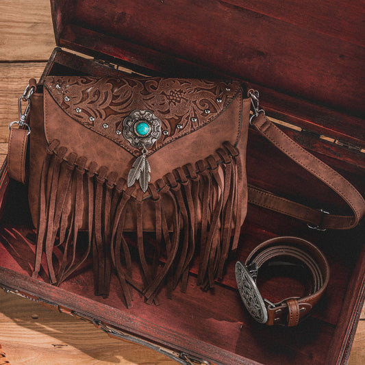 Bohemian Crossbody Bag with Tassels - Top Boho