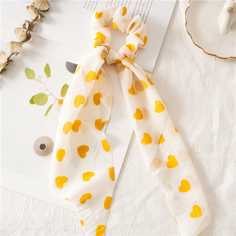 Boho Chic Ribbon Hair Scrunchies