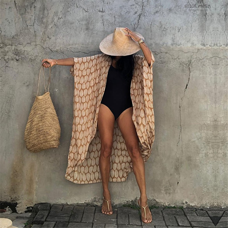 Embroidery Kaftan Boho Beach Tunic - Top Boho