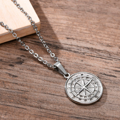 Boho Compass Pendant Necklace