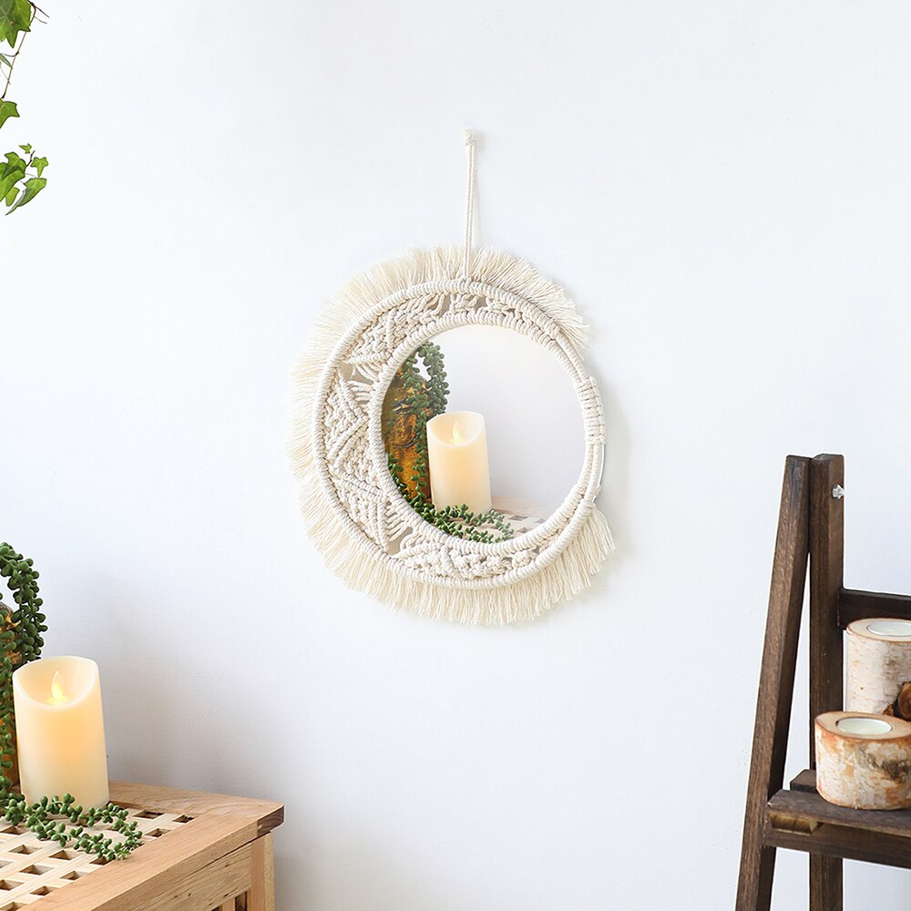 Boho Chic Macrame Round Mirror - Top Boho