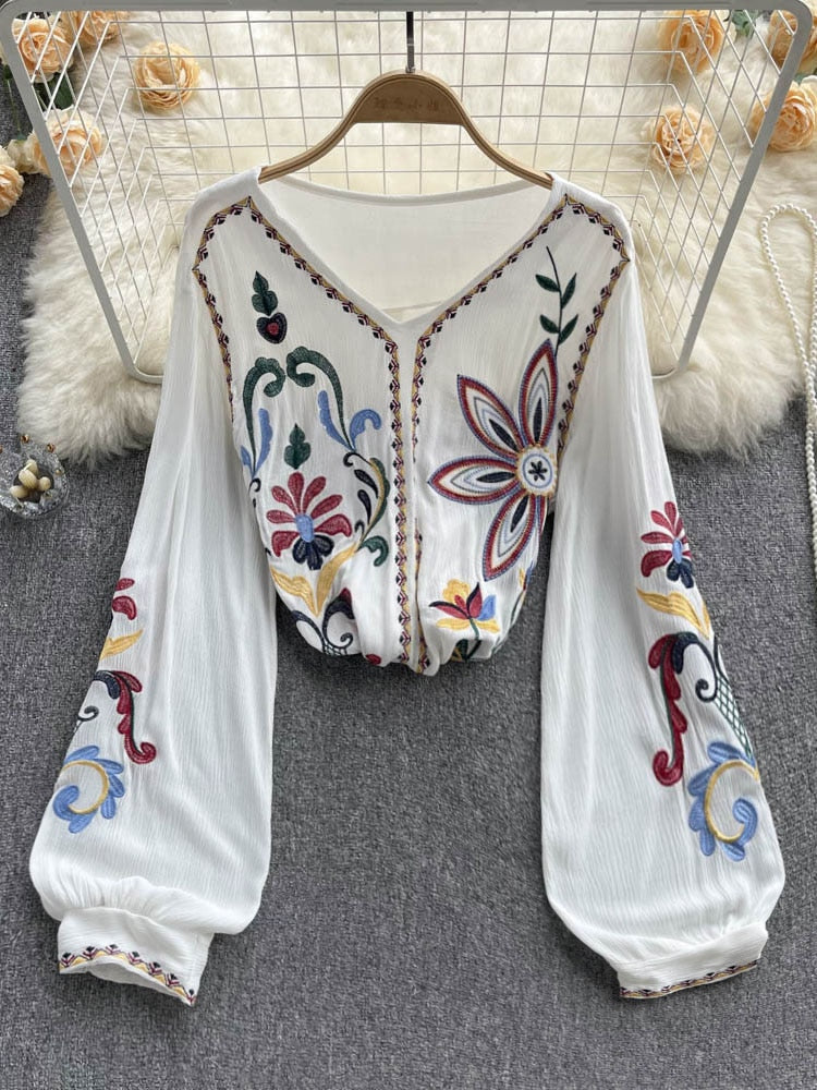 Bohemian Embroidered Blouse - Top Boho