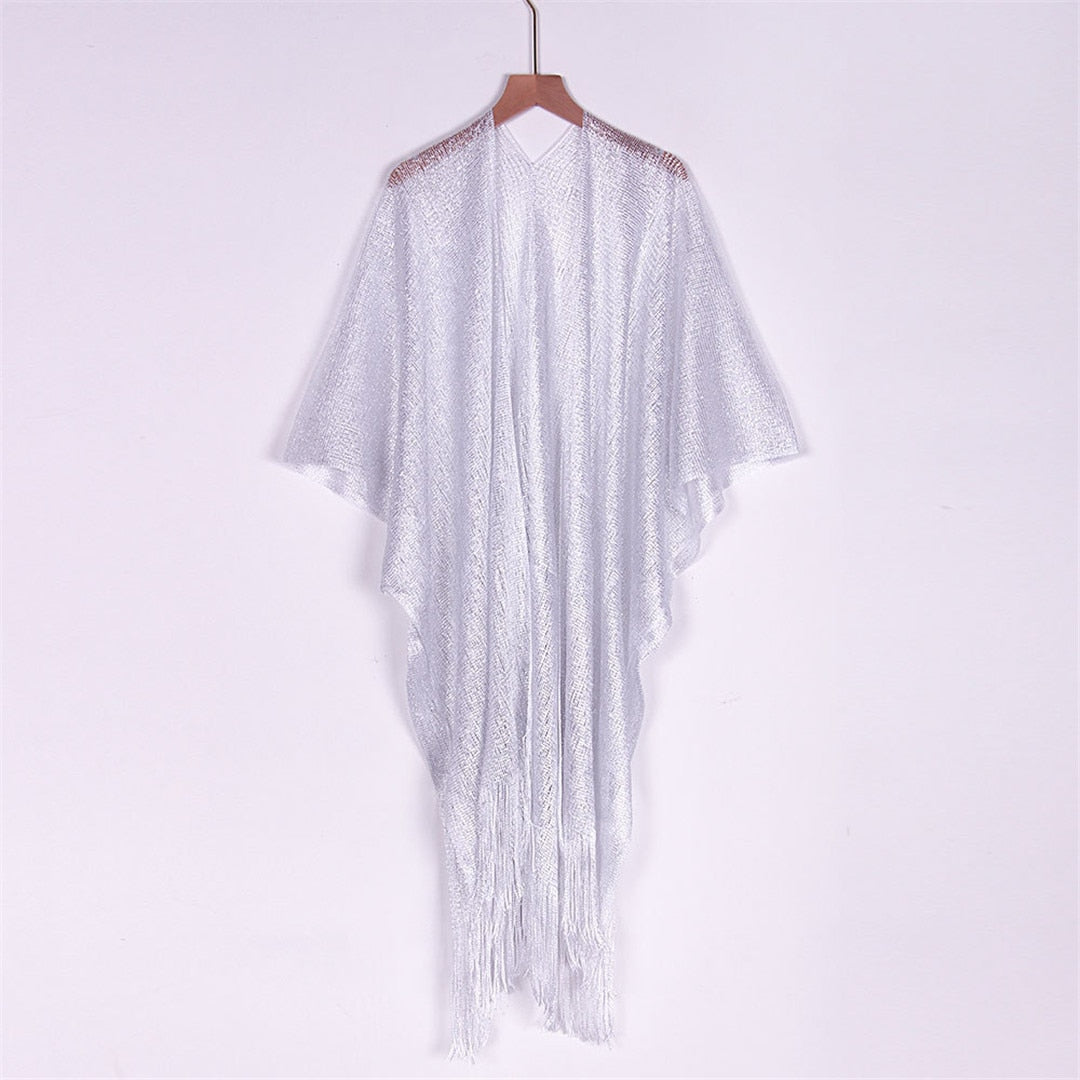 Sheer Knitted Boho Tunic Cover Up - Top Boho