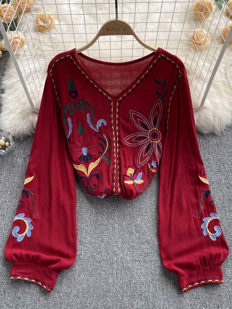 Bohemian Embroidered Blouse - Top Boho
