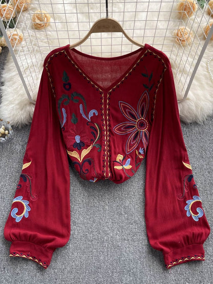 Bohemian Embroidered Blouse - Top Boho