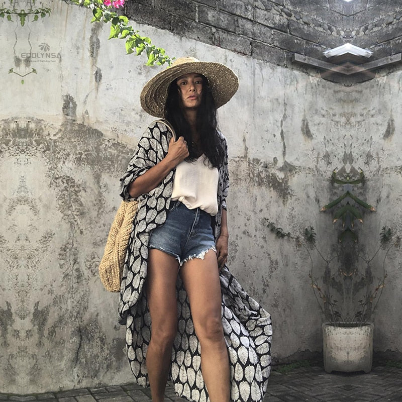 Embroidery Kaftan Boho Beach Tunic - Top Boho