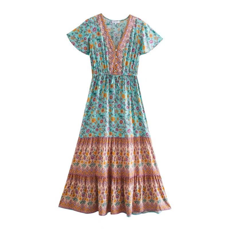 Boho Chic Flared Sleeves Maxi Dress - Top Boho