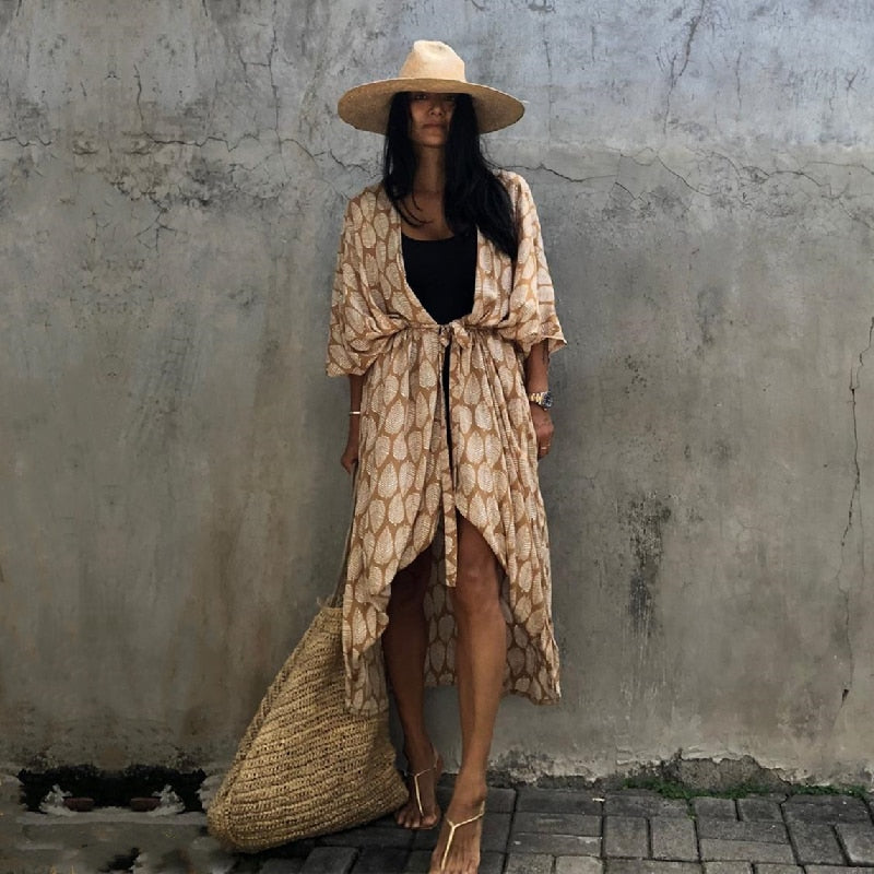 Embroidery Kaftan Boho Beach Tunic - Top Boho