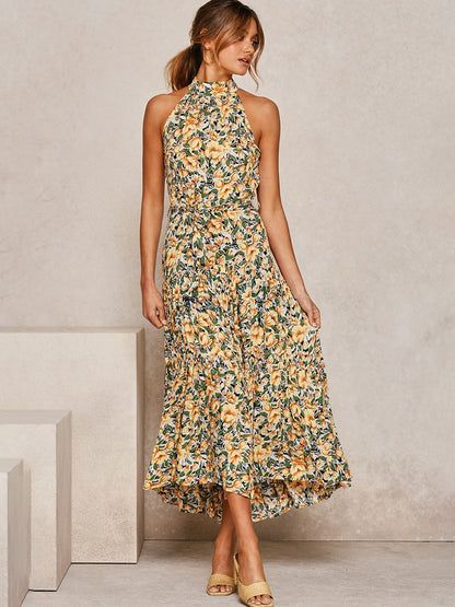 Boho Chic Halter Maxi Dress - Top Boho