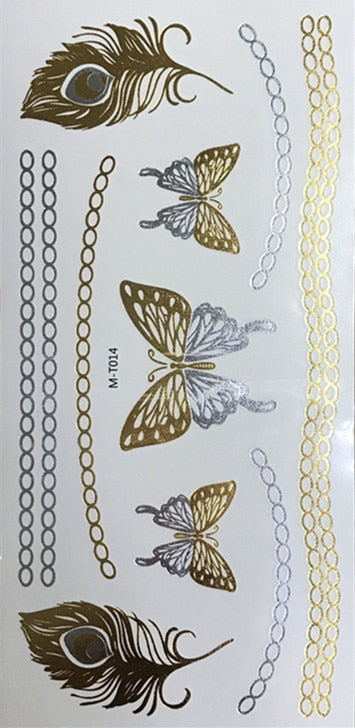 Metallic Body Art Tattoo Sticker - Top Boho