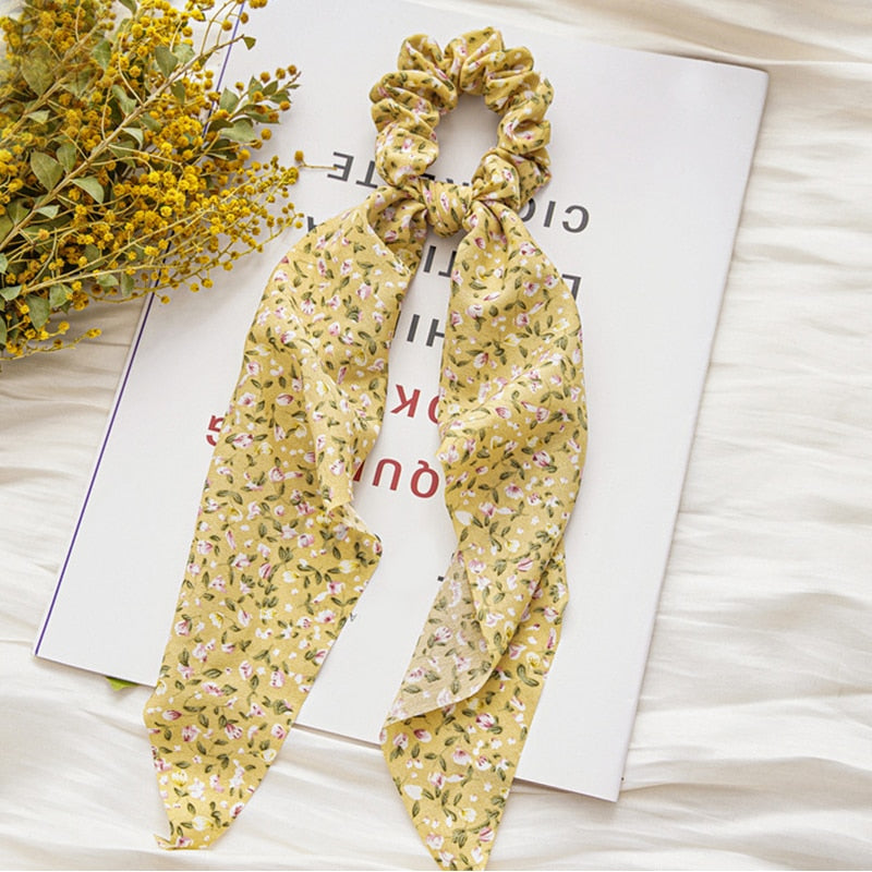 Boho Chic Ribbon Hair Scrunchies