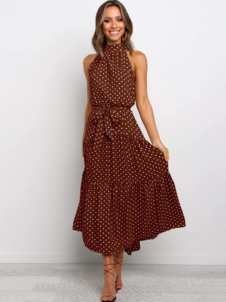 Boho Chic Halter Maxi Dress - Top Boho