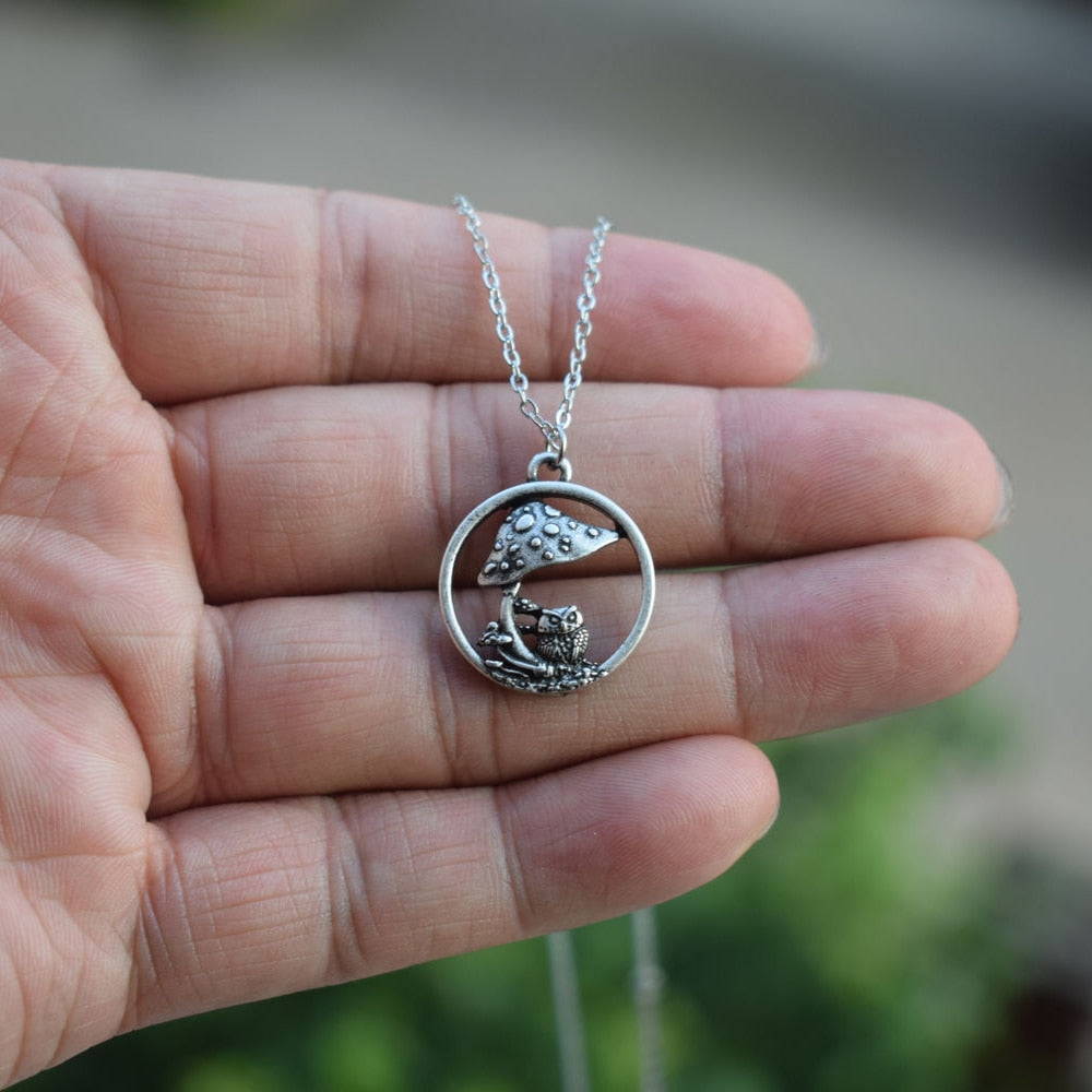 Mushroom Planet Pendant Necklace - Top Boho