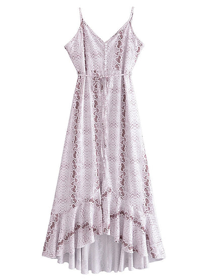 Boho Snake Print Maxi Dress