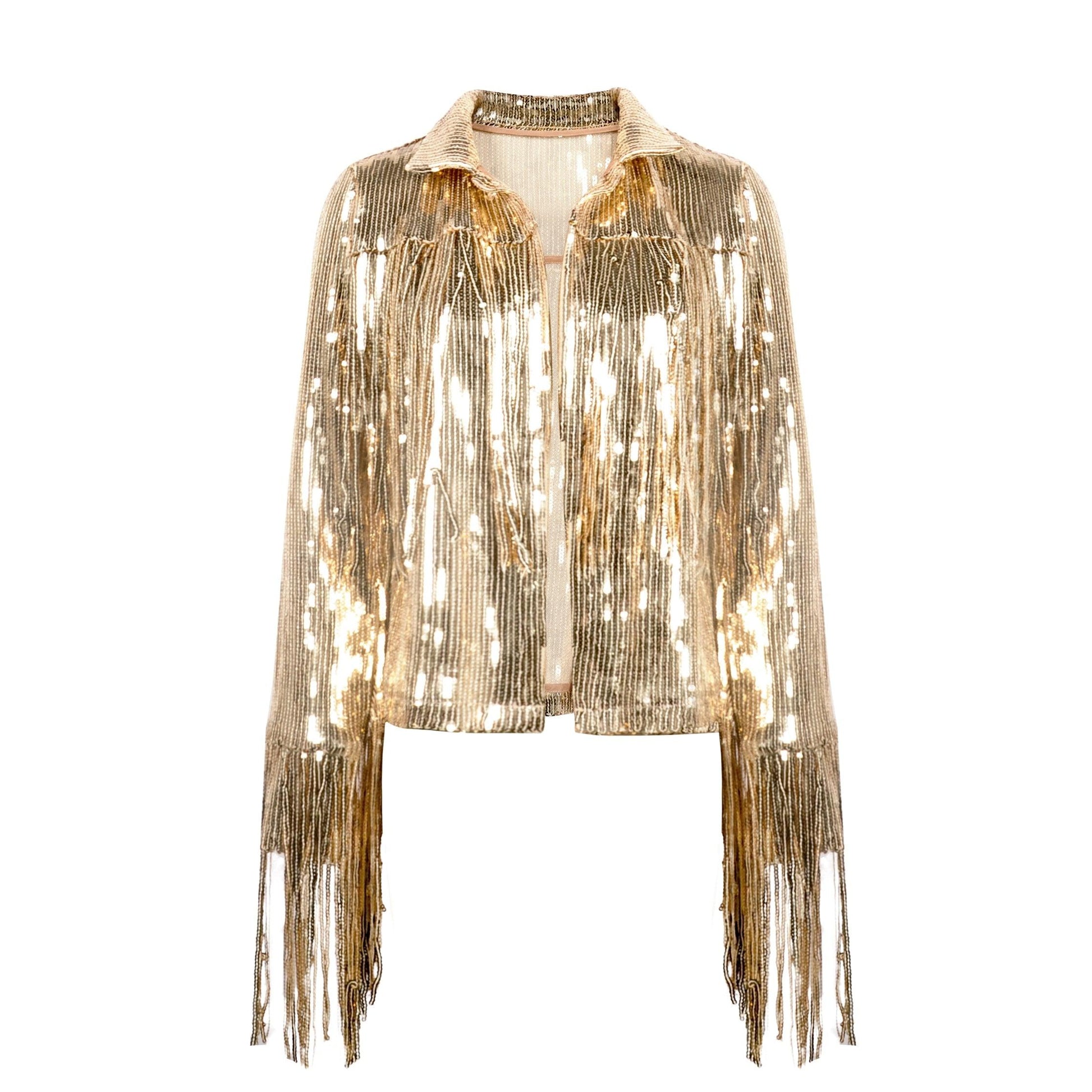 Tassel Sequin Jacket - Top Boho