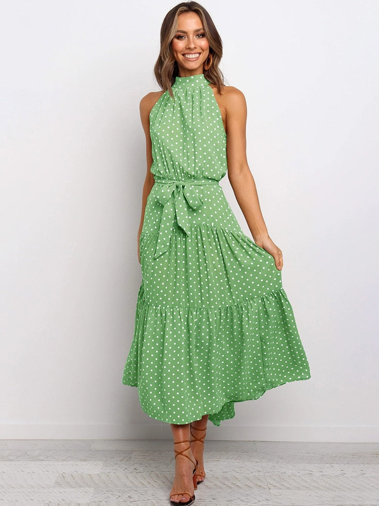 Boho Chic Halter Maxi Dress - Top Boho
