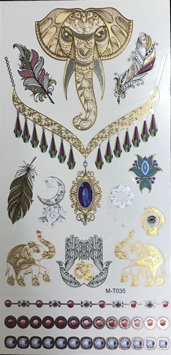 Metallic Body Art Tattoo Sticker - Top Boho