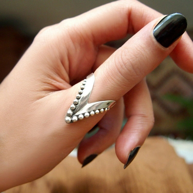 Vintage Bohemian Chevron Thumb Ring