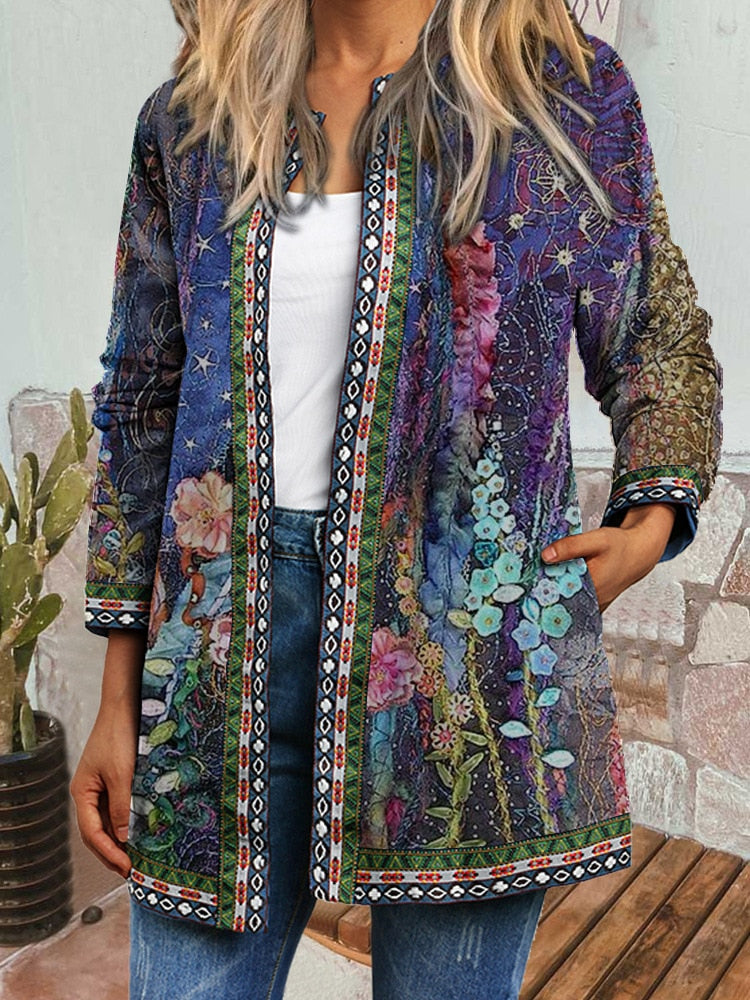 Boho Chic Floral Vintage Jacket - Top Boho